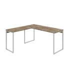 Mesa Em L Kuadra Diretor 150x150x75cm Estrutura Branca