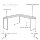 Mesa Em L Kuadra Diretor 150x150x75cm Estrutura Branca