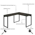 Mesa Em L Kuadra Office 120x150x75cm