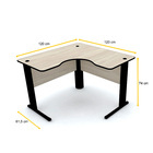 Mesa Em L P/ Escritório 120x120 Pandin Maxxi - Nogueira/preto