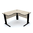 Mesa Em L P/ Escritório 120x120 Pandin Maxxi - Nogueira/preto