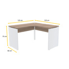 Mesa Em L P/ Escritório 125x125 Pandin P25 - Naturalle/branco