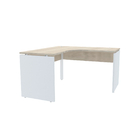 Mesa Em L P/ Escritório 125x125 Pandin P25 - Nogueira/branco