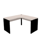 Mesa Em L P/ Escritório 125x125 Pandin P25 - Nogueira/preto