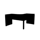 Mesa Em L P/ Escritório 125x125 Pandin P25 - Preto