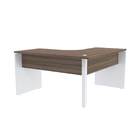 Mesa Em L P/ Escritório 125x125 Pandin P25 - Walnut/branco