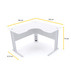 Mesa Em L P/ Escritório 130x130 Pandin Maxxi - Branco