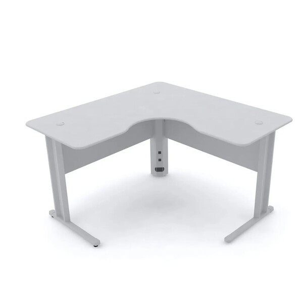 Mesa Em L P/ Escritório 130x130 Pandin Maxxi - Cinza