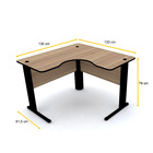 Mesa Em L P/ Escritório 130x130 Pandin Maxxi - Naturalle/preto