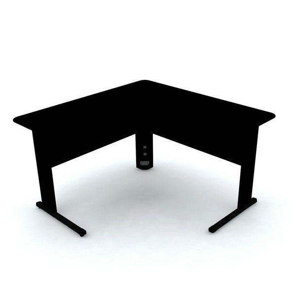 Mesa Em L P/ Escritório 130x130 Pandin Maxxi - Preta