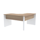 Mesa Em L P/ Escritório 135x135 Pandin P25 - Naturalle/branco