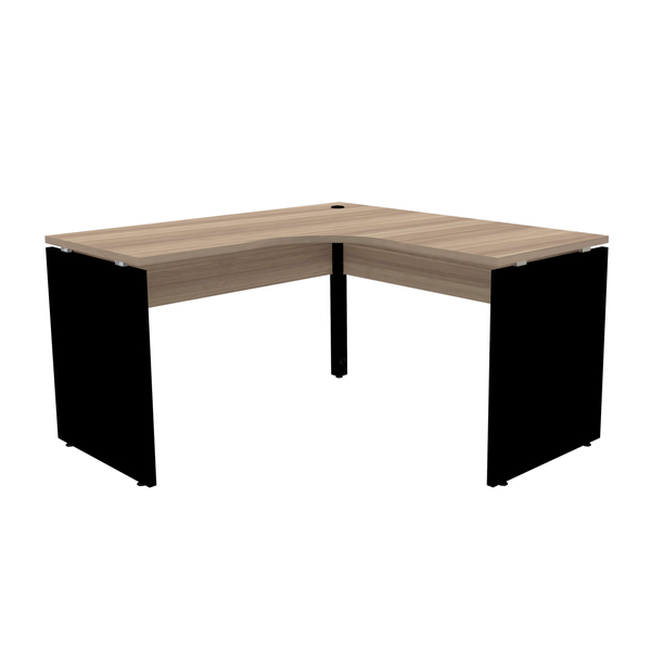 Mesa Em L P/ Escritório 135x135 Pandin P25 - Naturalle/preto