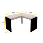 Mesa Em L P/ Escritório 135x135 Pandin P25 - Nogueira/preto