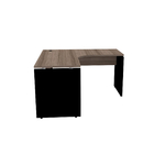 Mesa Em L P/ Escritório 135x135 Pandin P25 - Walnut/preto