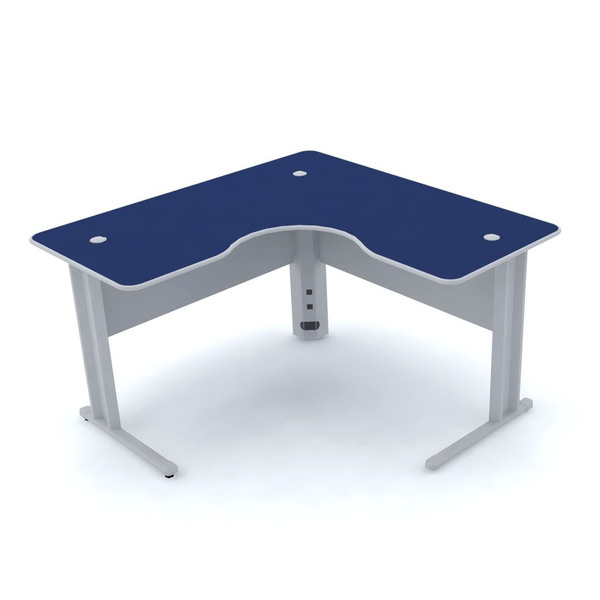 Mesa Em L P/ Escritório 140x140 Pandin Maxxi - Azul/cinza
