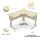 Mesa Em L P/ Escritório 140x140 Pandin Maxxi - Ovo