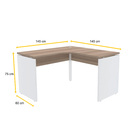 Mesa Em L P/ Escritório 145x145 Pandin P25 - Naturalle/branco