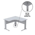 Mesa Em L P/ Escritório 150x150 Pandin Maxxi - Cinza