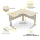 Mesa Em L P/ Escritório 150x150 Pandin Maxxi - Ovo