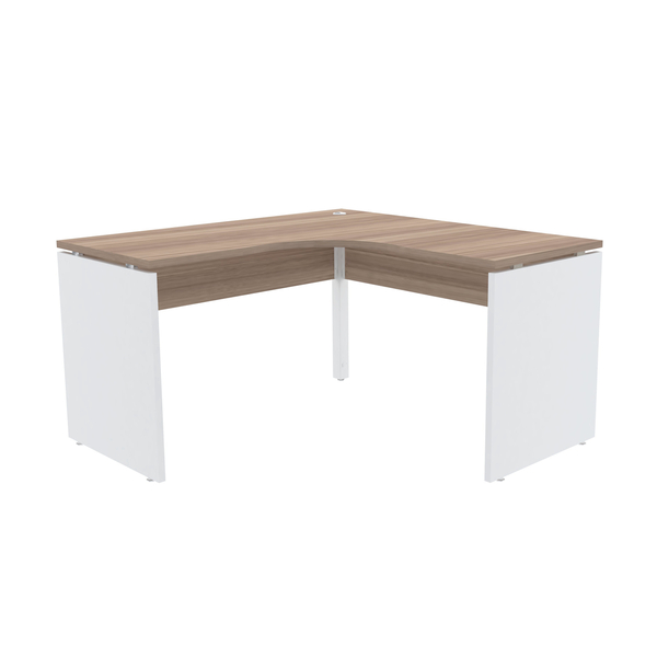 Mesa Em L P/ Escritório 155x155 Pandin P25 - Naturalle/branco