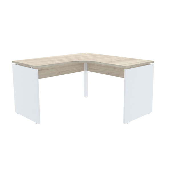 Mesa Em L P/ Escritório 155x155 Pandin P25 - Nogueira/branco