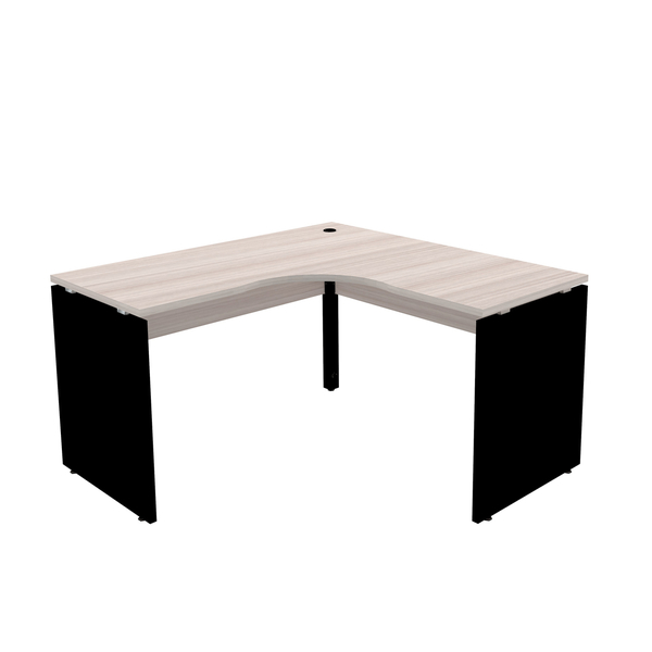 Mesa Em L P/ Escritório 155x155 Pandin P25 - Nogueira/preto