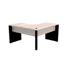 Mesa Em L P/ Escritório 155x155 Pandin P25 - Nogueira/preto