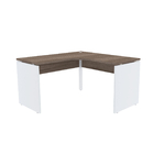 Mesa Em L P/ Escritório 155x155 Pandin P25 - Walnut/branco