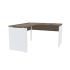 Mesa Em L P/ Escritório 155x155 Pandin P25 - Walnut/branco
