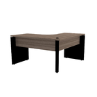 Mesa Em L P/ Escritório 155x155 Pandin P25 - Walnut/preto