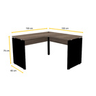 Mesa Em L P/ Escritório 155x155 Pandin P25 - Walnut/preto