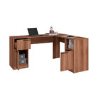 Mesa Em L Para Escritório 160 Cm 1 Gaveta 2 Portas Mdp Castan