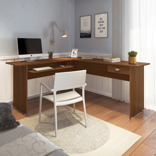 Mesa Em L Para Escritório 1 Gaveta Pés Antiumidade Cannes Art