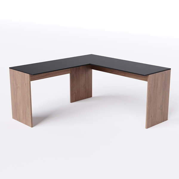 Mesa Em L Para Escritório -  150x44cm Preto Com Freijó
