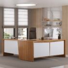 Mesa Em L Para Escritório México Freijó Branco