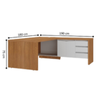 Mesa Em L Para Escritório México Freijó Branco