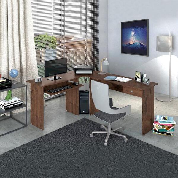 Mesa Em L Para Quarto Zanzini Jacarandá Max | Leroy Merlin
