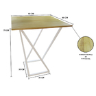 Mesa Em Madeira C/ Base De Metalon + 4 Banquetas De Metalon/m