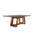 Mesa Em Madeira Maciça 220x110cm Tampo Vidro Genova