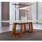 Mesa Em Madeira Maciça 220x110cm Tampo Vidro Genova