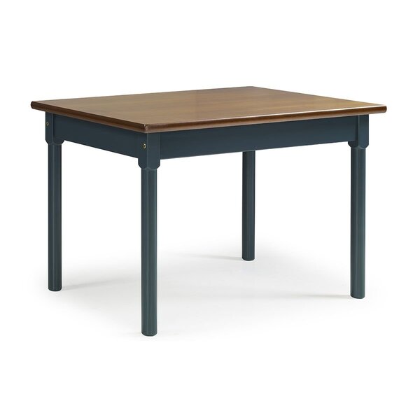 Mesa Em Madeira Maciça Retangular 4 Lugares Azul Petróleo