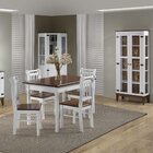 Mesa Em Madeira Maciça Retangular 4 Lugares Branco