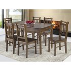 Mesa Em Madeira Maciça Retangular 6 Lugares Castanho