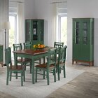 Mesa Em Madeira Maciça Retangular 6 Lugares Verde