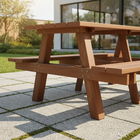 Mesa Em Madeira Plástica Para Piquenique Jardim Ecológica