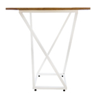 Mesa Em Madeira Verniz Natural Com Base Em X De Metalon Branco