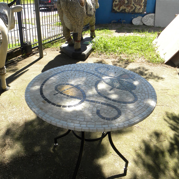 Mesa Em Mosaico Para Área Externa Miró - 90 Cm