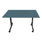 Mesa Ergonômica Com Regulagem De Altura Tampo Azul Secreto -