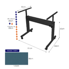 Mesa Ergonômica Com Regulagem De Altura Tampo Azul Secreto -