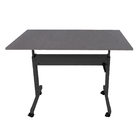 Mesa Ergonômica Com Regulagem De Altura Tampo Imita Couro - W